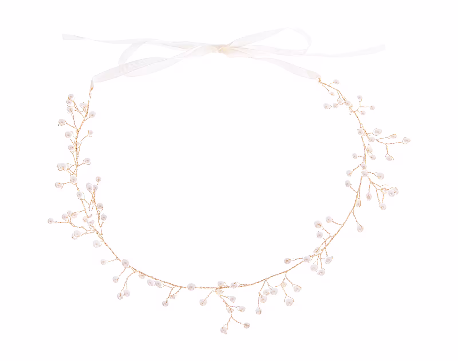 Braut-Schmuck, Haarband, Kränzchen, Perlenkette, Blumenaccessoire