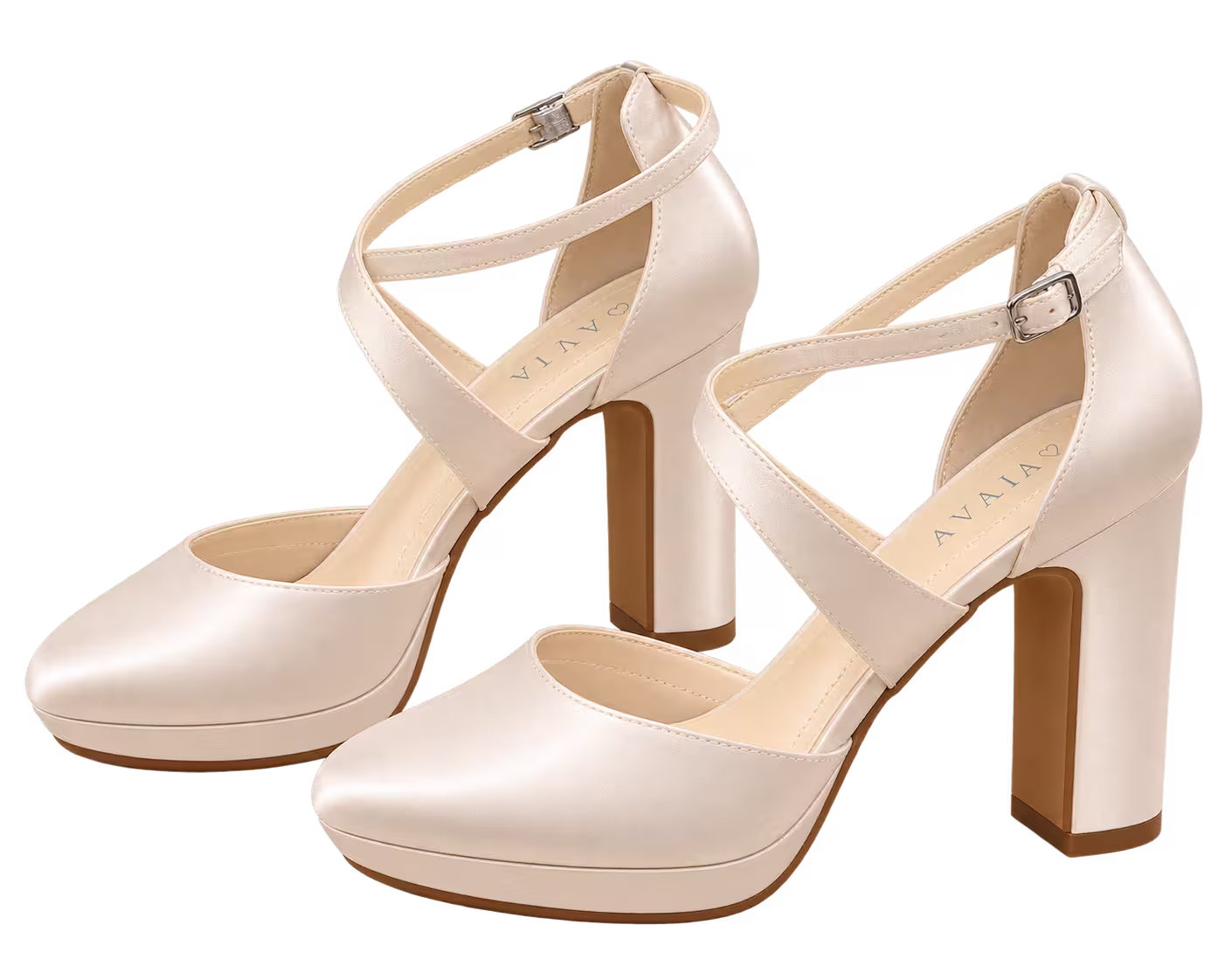 Brautschuh Max mit Plateau und 10,5 cm Blockabsatz