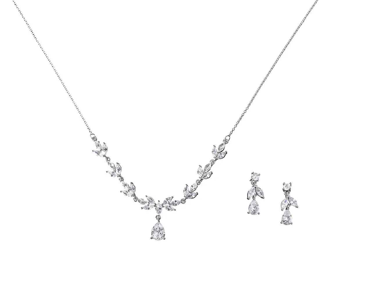 Isabella Brautschmuckset Zirkonia rhodiniert