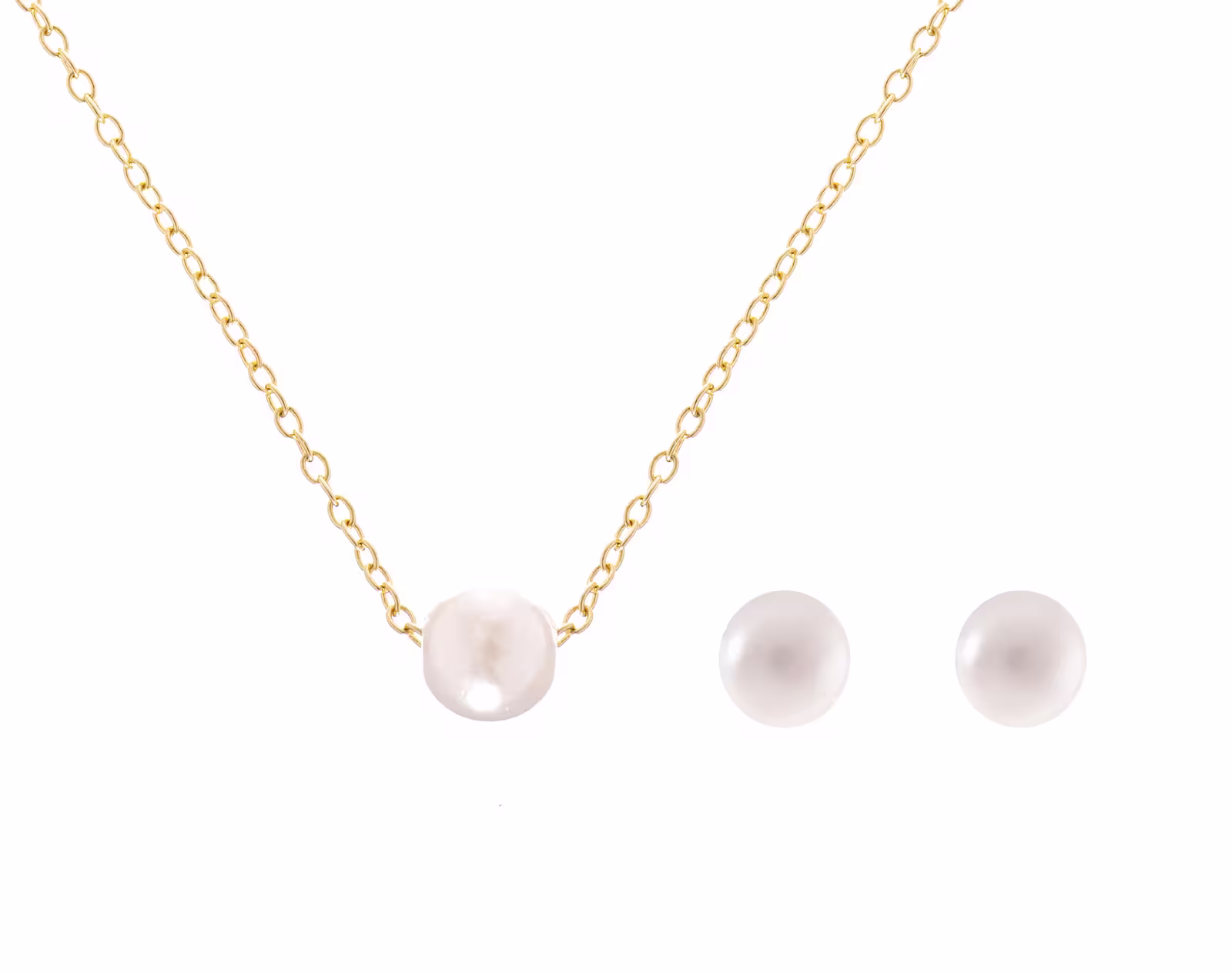 Kette, Perlmutt, Goldton, Halskette, Schmuckset