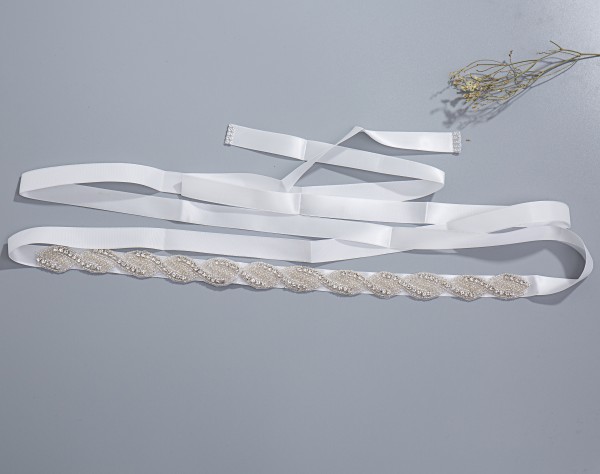 Brautgürtel (Bridal Belt) aus Satin - Taillenband fürs Hochzeitskleid - Guertel F020